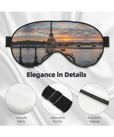 Eiffel Tower Bike Sleep Mask - Adjustable Breathable Eye Mask for Ultimate Comfort - Fashionable Travel Accessory - Buy Online on SooperMarket.com