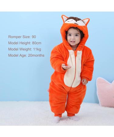 COOKY.D Baby Animal Hooded Winter Romper | 24-30 Months Fox Snowsuit Coat - Buy Online on SooperMarket.com