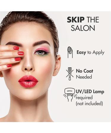MOYOU LONDON Semi Cured Gel Nail Strips - Easy to Apply & Remove | Salon-Quality Manicure at Home | Includes UV Lamp offer - Buy Online on SooperMarket.com