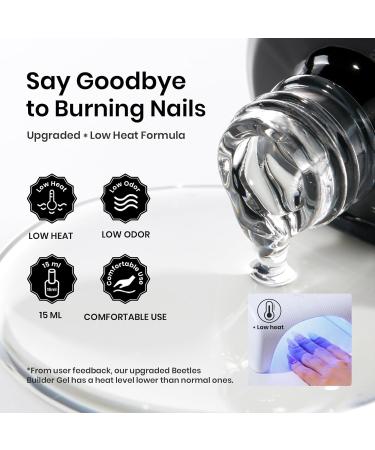 Beetles 7-in-1 Low Heat Builder Gel - 15ml Clear Strengthener with Liner Brush for Nail Art & Design | Perfect Holiday Gift for Women - Buy Online on SooperMarket.com