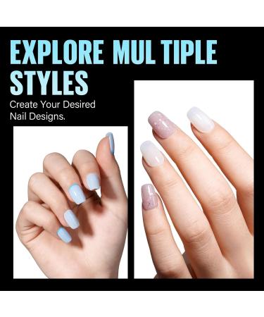TOMICCA Soft Gel Nail Tips 240PCS Clear Half Matte Full Cover | Pre-Buff No File Nail Tips 12 Sizes | Nail Extensions for Salon and Home DIY - Buy Online on SooperMarket.com