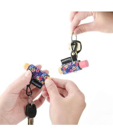 6 Pack Lip Balm Holder Compact Clip-On Neoprene Sleeve - Leopard & Flower Design - Buy Online on SooperMarket.com