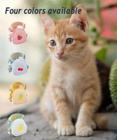 Escape-Proof Cat Harness Set for Walking Adjustable cat traction rope with backpack Kitten Harness&Lead Set Outdoor Walking Vest for Cute Cats and Small Dogs Yellow S - Buy Online on SooperMarket.com