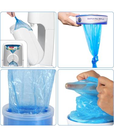 Kioiner 6 Pcs Diaper Pail Refill Bags 4.5m x 26cm Baby Diaper Bin Refills Replacement Bags Holds Up to 280 Newborn Diapers Compatible with Genie Munchkin Angelcare Diaper Pail - Buy Online on SooperMarket.com