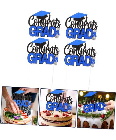 IMIKEYA 4pcs Graduation Row Graduation Cake Topper Red 2023 Graduation Party Supplies Grad Picks Mini Cake Decor Graduation Cake Insert Appetizer Dessert Picks Wrapping Paper Delicate Blue 17X13.5CM - Buy Online on SooperMarket.com