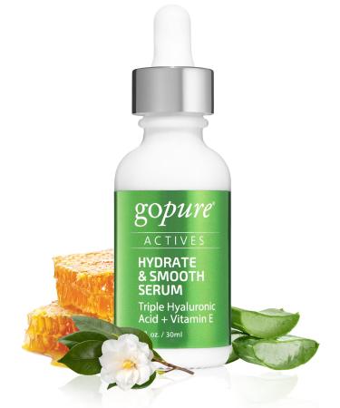 goPure Hyaluronic Acid Serum with Vitamin C - Natural-Glow Face Serum for Visually Healthy  Glowing Face - 1 fl. oz.