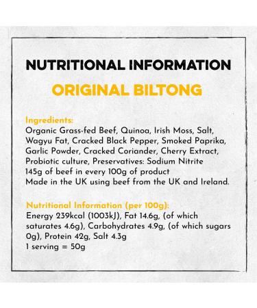 Ember Snacks Biltong - High Protein Beef Snack (2x250g Original) - Premium British & Irish Beef - Healthy 2 Pack - Buy Online on SooperMarket.com