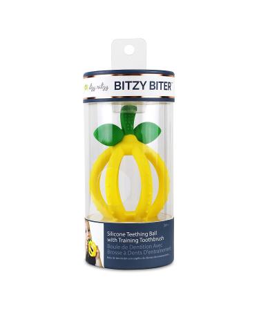 Itzy Ritzy Lemon-Shaped Teething Ball & Training Toothbrush - BPA-Free Silicone Bitzy Biter for Soothing Gums and Easy Grip - Buy Online on SooperMarket.com