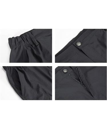 Men's Quick Dry Cargo Hiking Shorts | Lightweight & Stretchy | Multi-Pocket Outdoor Summer Short | 30-46 Sizes - Black - Buy Online on SooperMarket.com