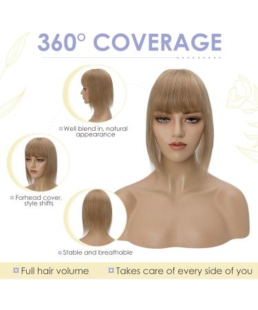 Human Hair Toppers with Fringe Pony Clip in Hair Toppers for Thinning Hair Women Real Hair Mono Base Toupee Hair Topper for Women Human Hair - Buy Online on SooperMarket.com