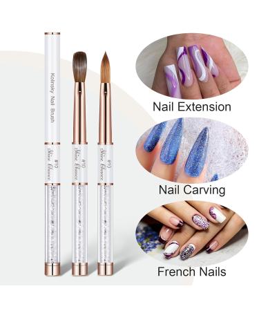 Buy Acrylic Nail Brush Size 10 - 100% Real Kolinsky Nail Art Brush for Professional & DIY Use | Perfect for Acrylic Powder Application - Buy Online on SooperMarket.com