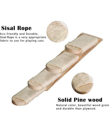 Wall Mounted Cat Hammock & Climbing Shelf with Sisal Scratching - 4 Step Stairway for Sleeping, Playing & Lounging - Cat Furniture - Buy Online on SooperMarket.com