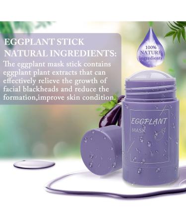 2PCs Green Tea Clay Mask Stick - Oil Control Acne Clearing & Blackhead Remover - Moisturizing Green Tea + Aubergine Formula for Flawless Skin - Buy Online on SooperMarket.com