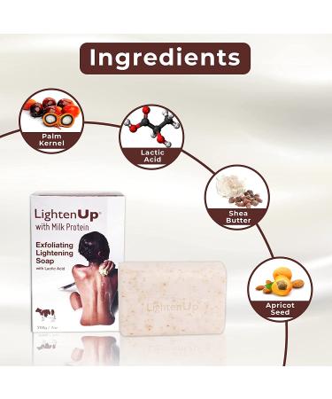 Lactic Acid Exfoliating Soap | Brightening Bar for Dark Spots | 7.7 oz | AHA Soaps with Shea Butter & Apricot - Buy Online on SooperMarket.com
