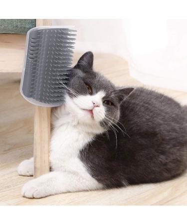 JEEZAO 2 Pack New Version Long Cat Self Groomer Wall Corner Grooming Brush Cat Massage Comb Scratcher with Catnip Bag and Ball Lengthen Comb Teeth (gray) - Buy Online on SooperMarket.com