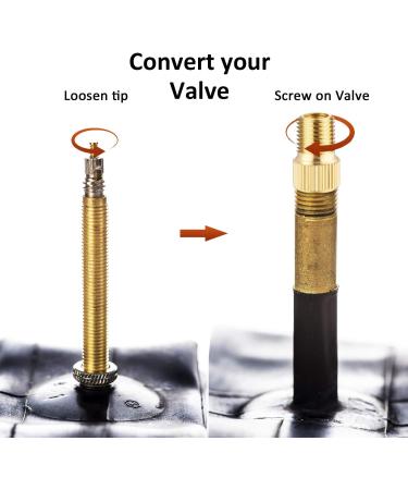 Cycling Tire Tools Set with Presta to Schrader Adapter and Valve Caps - 15 Pieces | Bike & Car Tire Valve Converter Kit - Buy Online on SooperMarket.com
