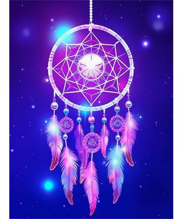 Rovepic 5D Diamond Painting Kits Dreamcatcher Starry Sky Round Full Drill  DIY Paint with Diamonds Art Colorful Crystal Rhinestone Cross Stitch for Home Office Wall Crafts Decorations 12 16 Inch