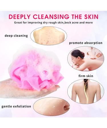 Gukasxi Exfoliating Washcloth Towel 4-Pack - Dual-Sided 11x35.5 inches Nylon Bath Towel for Body Exfoliation and Scrubbing - Buy Online on SooperMarket.com