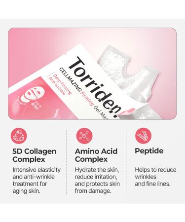 Buy Torriden CELLMAZING Low Molecular Collagen Firming Gel Sheet Mask - 4 Sheets | Anti-Wrinkle & Pore Minimizing | Intense Hydration | Cruelty Free | International Shipping - Buy Online on SooperMarket.com
