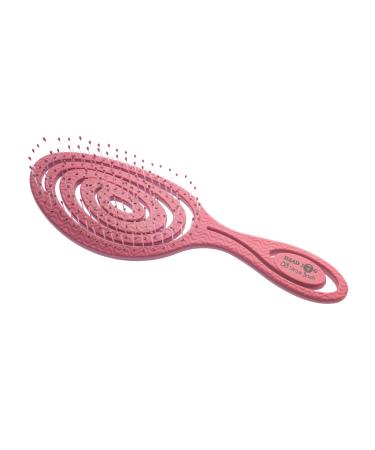 Head Jog 08 Paddle Brush Flexible Soft Pin Bristles Detangling Wet Or Dry Hair. Gentle Brushing Hairbrush. Detangle Brushes For Straight Curly & Wavy Hair Types. (Rose)