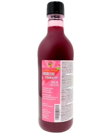 Zero strawberry beverage syrup |500 ml result in 12.5 liters |Strawberry Limonade concentrate without preservatives |Carbohydrate arm |Sugar -free |Soft drink |For all water bubblers |without dyes