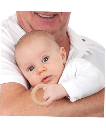 Eringogo 12 PC Wooden Rings - Natural Wood Baby Teething Accessories | Unfinished Beech Circle Rings for Infants - Buy Online on SooperMarket.com