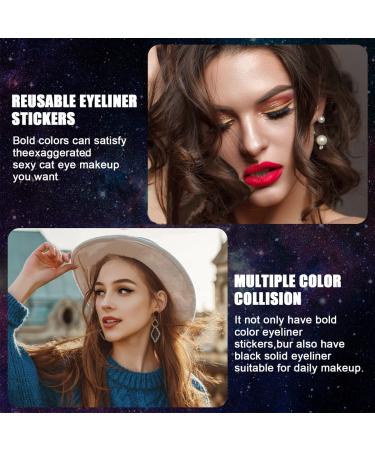 Aaiffey Reusable Eyeliner and Eyelash Sticker Set - Waterproof Natural Glitter Lashes - Easy to Apply and Remove (4 Colors) - Buy Online on SooperMarket.com