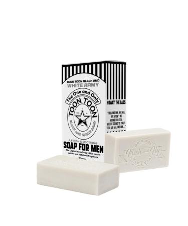 Toon Toon Black and White Army Men's Natural Bar Soap - Handmade Grooming Essential - Gently Cleanses and Nourishes Skin - Moisturizing Soap Bar for Body and Face - Organic Soap for Men