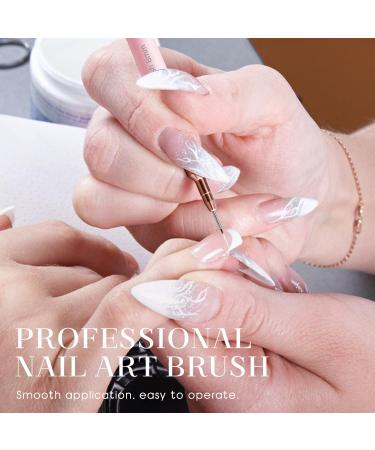 5PC Nail Art Liner Brushes Set - Metal Handle Drawing Pens for UV Gel Polish & Nail Design - Pink, Sizes 4/8/12/20/25mm - Buy Online on SooperMarket.com