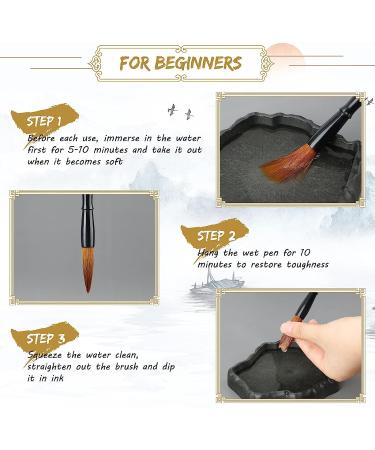 12-Piece Chinese Calligraphy & Watercolor Brush Set with Roll-up Holder - Ideal for Sumi Painting, Kanji Art, and Japanese Writing - Buy Online on SooperMarket.com