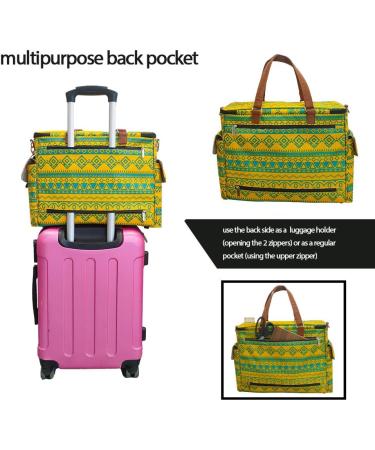 La Canilla Sewing Machine Carrying Case - Universal Tote Bag for Singer, Brother & More | With Accessories Storage, Dust Cover, Shoulder Strap & Padded Board - Yellow - Buy Online on SooperMarket.com