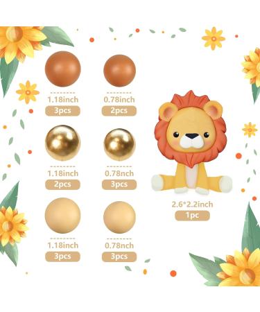 DRWATE Lion Cake Topper with Balls Cake Decorations for Wild Animals Themed Birthday Baby Shower Party Supplies (STYLE 4) - Buy Online on SooperMarket.com