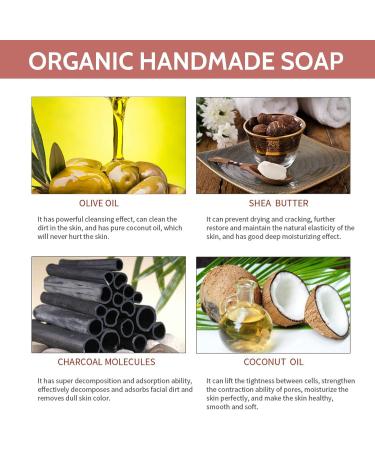 Trendyfave Bamboo Charcoal Soap Bar Oil Control Charcoal Soap Organic Handmade Soap Body Acne Wash Remove Acne Blackheads Dark Spot Natural Bar Soap for Face Body & Hand Soap Bar - Buy Online on SooperMarket.com