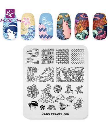 KADS Nail Stamping Plate TR006 - DIY Manicure Stencil Tools - Buy Online on SooperMarket.com