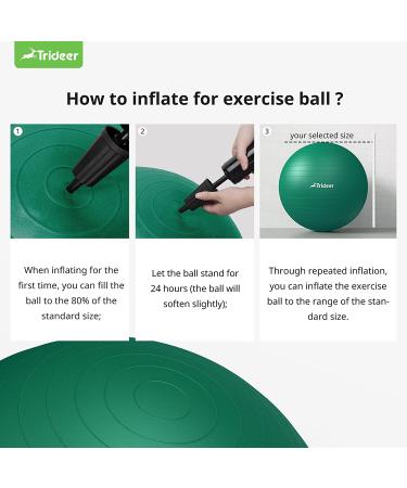 Trideer Exercise Ball for Physical Therapy and Fitness - Green, L (23-26 inches) - Swiss Ball for Rehab, Core Strength, Yoga, Balance, and Flexibility - Buy Online on SooperMarket.com