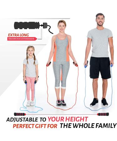 Limm Adjustable Jump Rope for Workout - Tangle-Free with Comfortable Foam Handles - Ideal for Slimming Cardio & Endurance Training - Red - Buy Online on SooperMarket.com