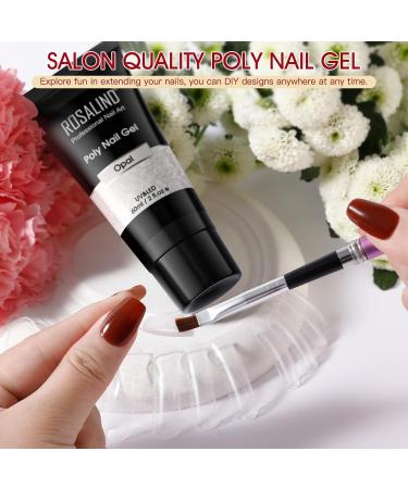 Rosalind Geln gel Starter Set - White Poly Nail Extension Gel 60ml with Brush & Tips - DIY Manicure at Home - Buy Online on SooperMarket.com