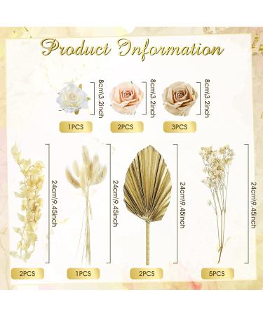 28 Pcs Vintage Boho Rose Cake Topper Kit - Dried Faux Flower Decor for Bohemian Wedding, Bridal, Baby Shower, Birthday Party Supplies - Buy Online on SooperMarket.com