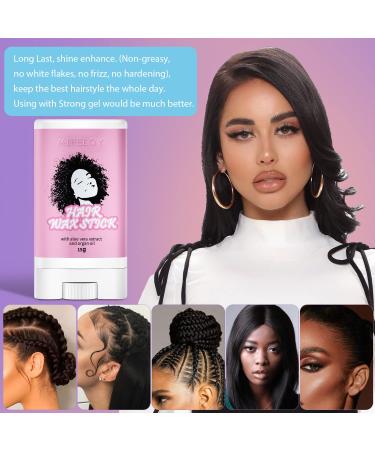 15g Hair Wax & 75g Pomade Stick for Smoothing Flyaways | Women's Slick Back Hair Glue | Bed Head Styling Cream Gel | 5 In 1 Brush & Edges Control Comb - Black - Buy Online on SooperMarket.com