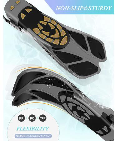 Greatever Adjustable Snorkel Fins - Open Heel Swim Flippers for Snorkeling & Diving - Black L/XL (US Size 9-13) - Buy Online on SooperMarket.com