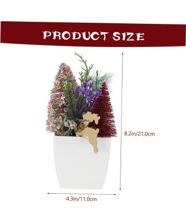 HOMSFOU 5pcs Christmas Simulation Potted Plant Tiny Christmas Tree Christmas Pine Tree Artificial Plant for Desk Decor Fake Plant Christmas Plant Decoration Small Plant Plastic Office Mini Goldenx5pcs 21X11cmx5pcs - Buy Online on SooperMarket.com