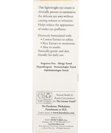 Burt's Bees Sensitive Skin Eye Cream 0.5 oz - Gentle Formula for Delicate Skin - Buy Online on SooperMarket.com