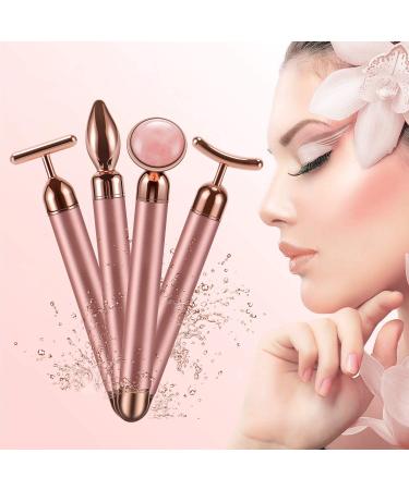 4-IN-1 24k Golden Face Roller Massager for Face, Eye, Arm, Nose - Rose Gold Skin Care Tool - Buy Online on SooperMarket.com
