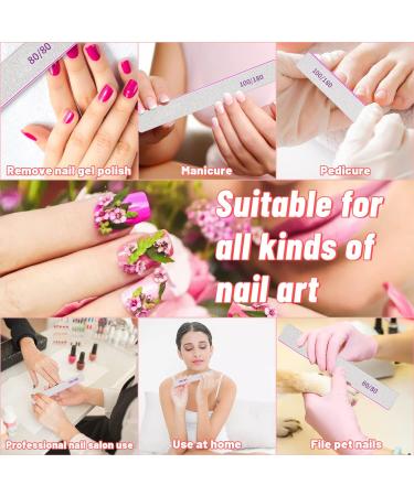 BLESWIN 80/80 Grit Nail Files - 25pcs Jumbo Emery Board for Acrylic Nails - Double-Sided Nail Filer for Manicure & Pedicure - Buy Online on SooperMarket.com