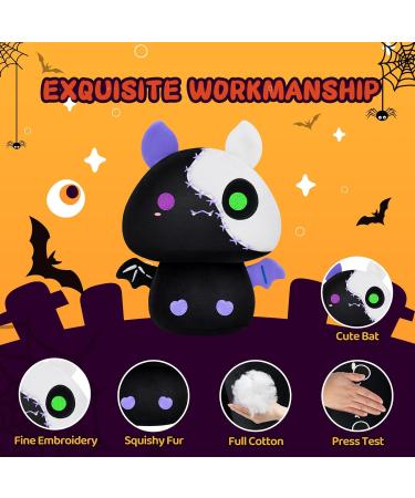 Mewaii 8'' Soft Skeleton Bat Mushroom Pillow Stuffed Animal Plush - Cuddly Black Toy for Kids | 8 Inch Plushie Squishy - Buy Online on SooperMarket.com