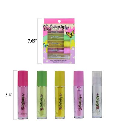Expressions 5pc Lip Oil Set - Butterfly Kisses | Healing Lip Oils & Precision Applicator for Everyday Care & Repair - Buy Online on SooperMarket.com