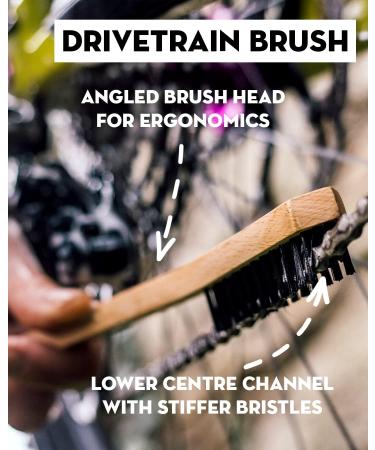 Peatys Eco-Friendly Bicycle Cleaning Brush Set - Durable Beech Wood Brushes for Mountain, Road, and Gravel Bikes - Includes Drivetrain and Tyre Brushes - Buy Online on SooperMarket.com