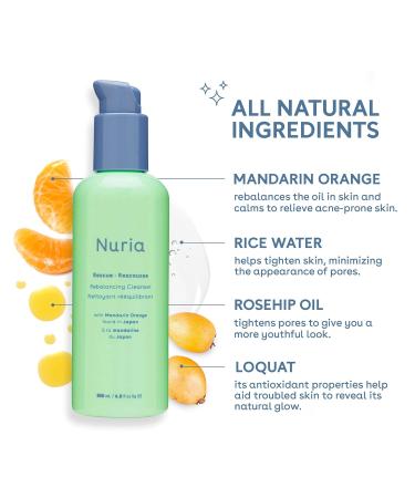Buy Nuria Rescue Rebalancing Daily Facial Cleanser for Oily Skin - Mandarin Orange Face Wash 200mL | International Shipping Available - Buy Online on SooperMarket.com