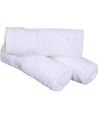GOLD TEXTILES Premium Washcloths Towel Set - 12 Pack White 12x12 Inches - Soft & Machine Washable - Ideal for Sports & Workouts - 12 White Washcloths Included - Buy Online on SooperMarket.com