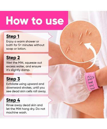 Ame Pure Exfoliating Glove for Body - Gentle Hammam Mitt - Chemical Peel Alternative - Premium Dead Skin Exfoliator - Buy Online on SooperMarket.com